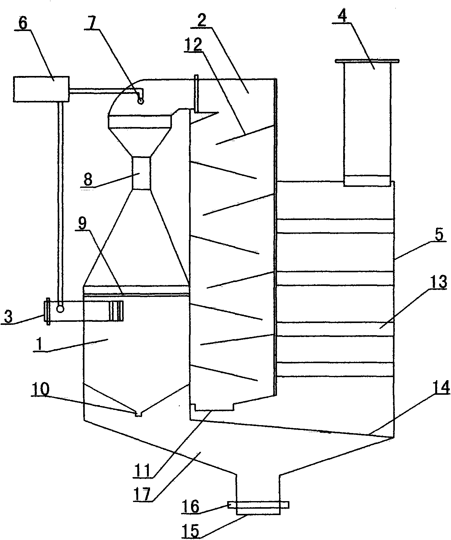 Three-pass dedusting devulcanizer