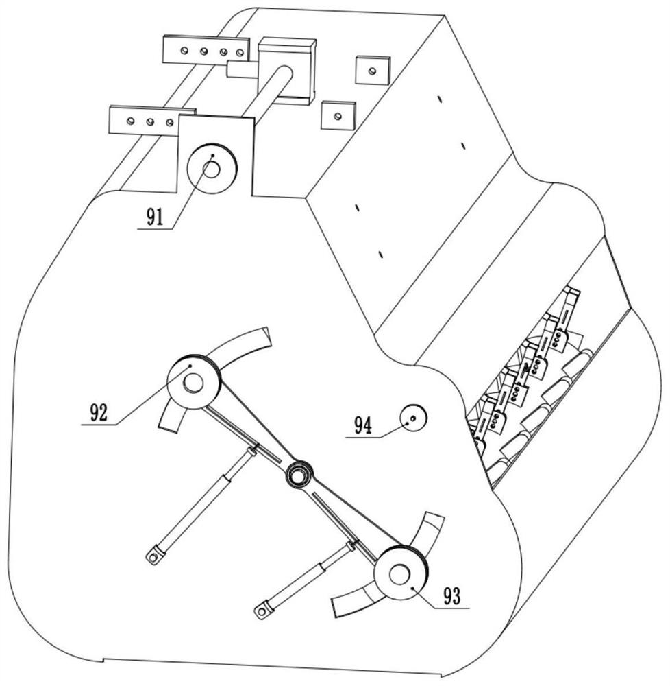 A straw multi-stage fine crushing throwing and returning device