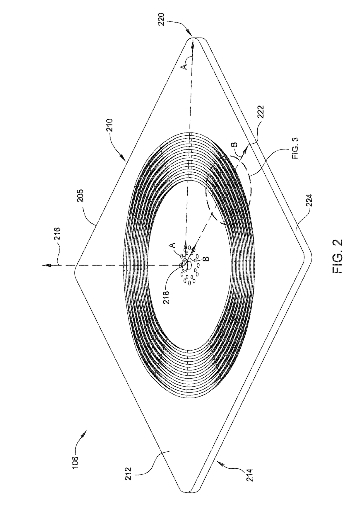 Grooved backing plate for standing wave compensation