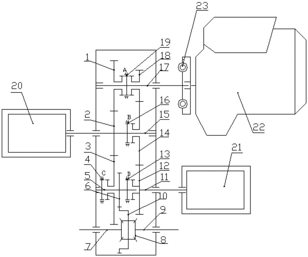 Multi-gear driving device for a hybrid electric vehicle