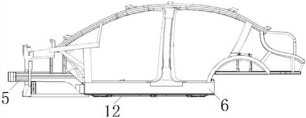 Lightweighting pure electric automobile body and design method thereof