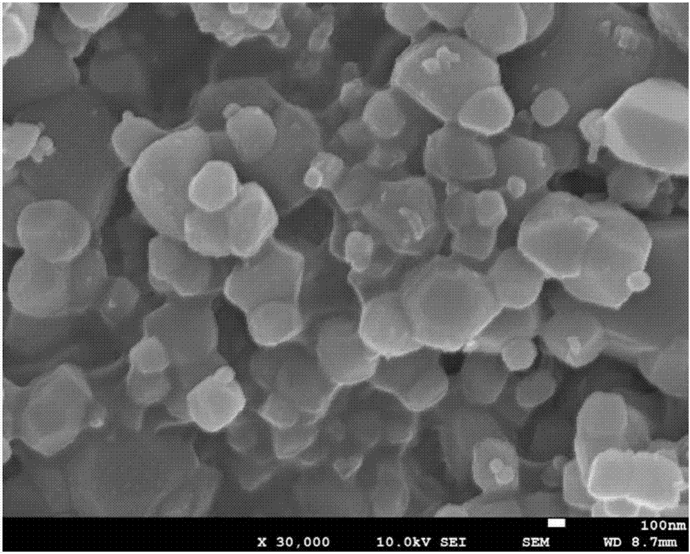 Positive electrode material Fe&lt;x&gt;Co&lt;1-x&gt;S&lt;2&gt; powder of thermal battery and preparation method for powder