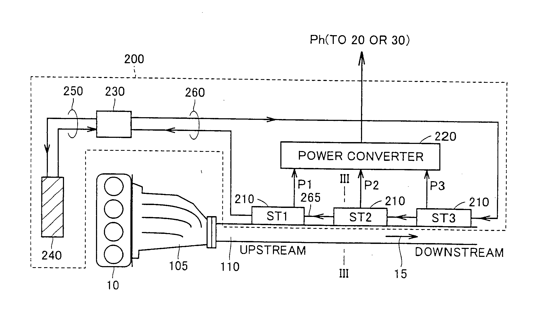 Exhaust heat recovery power generation device and automobile equipped therewith