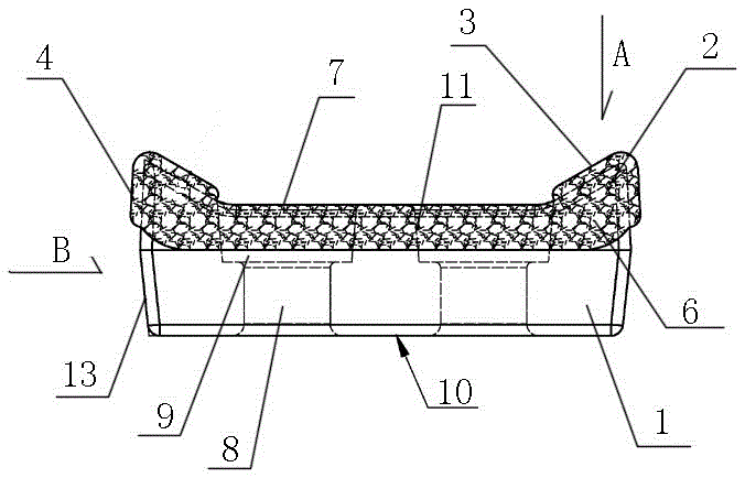 Crushing toothed head structure for waste treatment