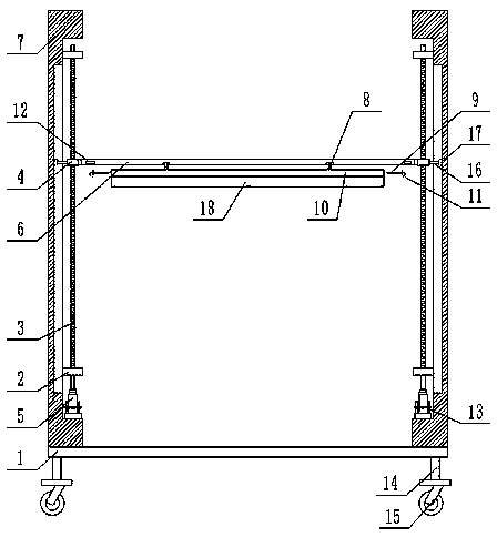 Building height adjustment support device