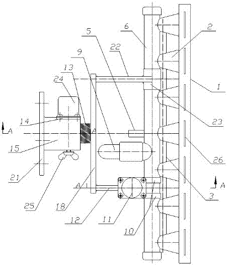 A plastering arm of a wall automatic semi-automatic plastering machine