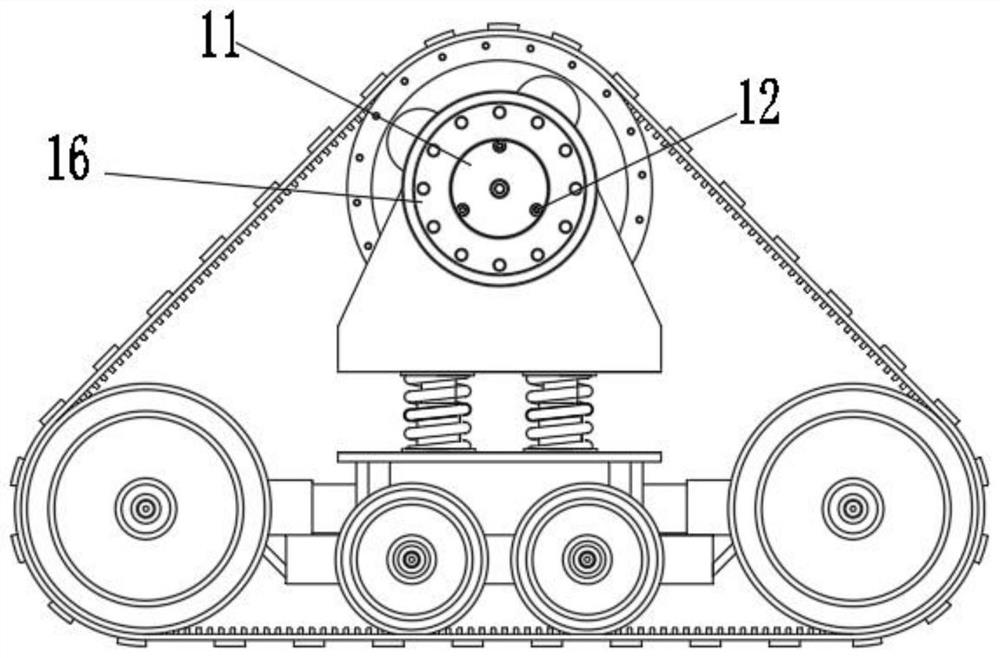 Track driving wheel with adjustable grounding specific pressure