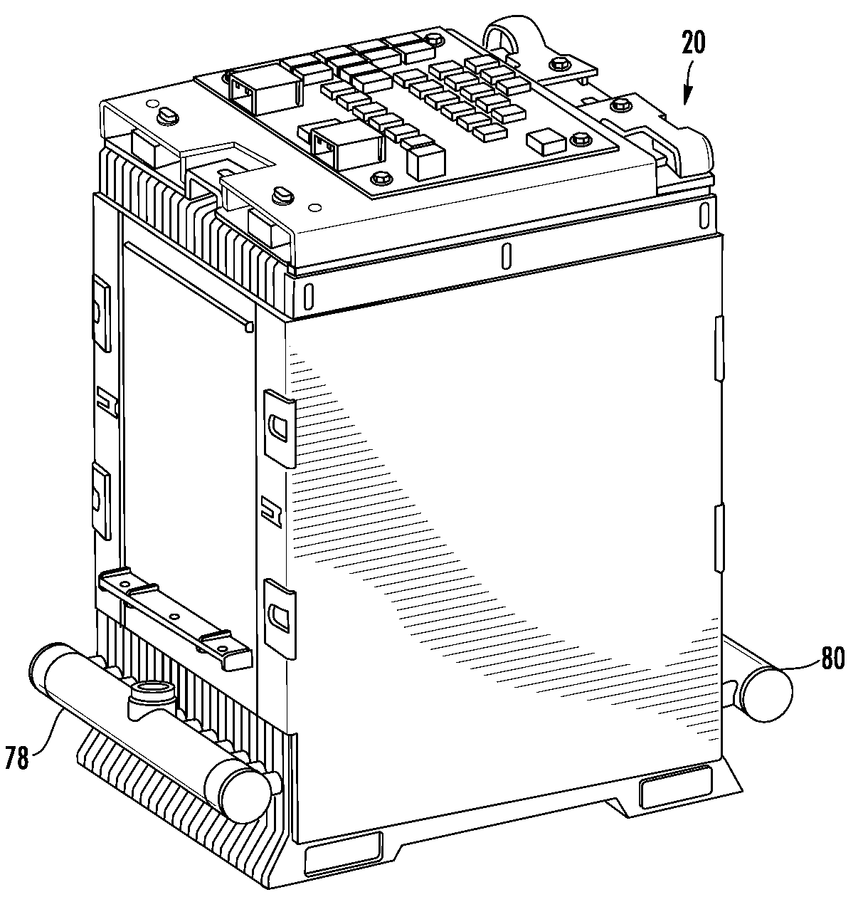 Battery Cell Assembly Having Heat Exchanger With Serpentine Flow Path