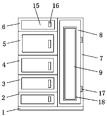 Low-voltage switch cabinet with multilayer structure