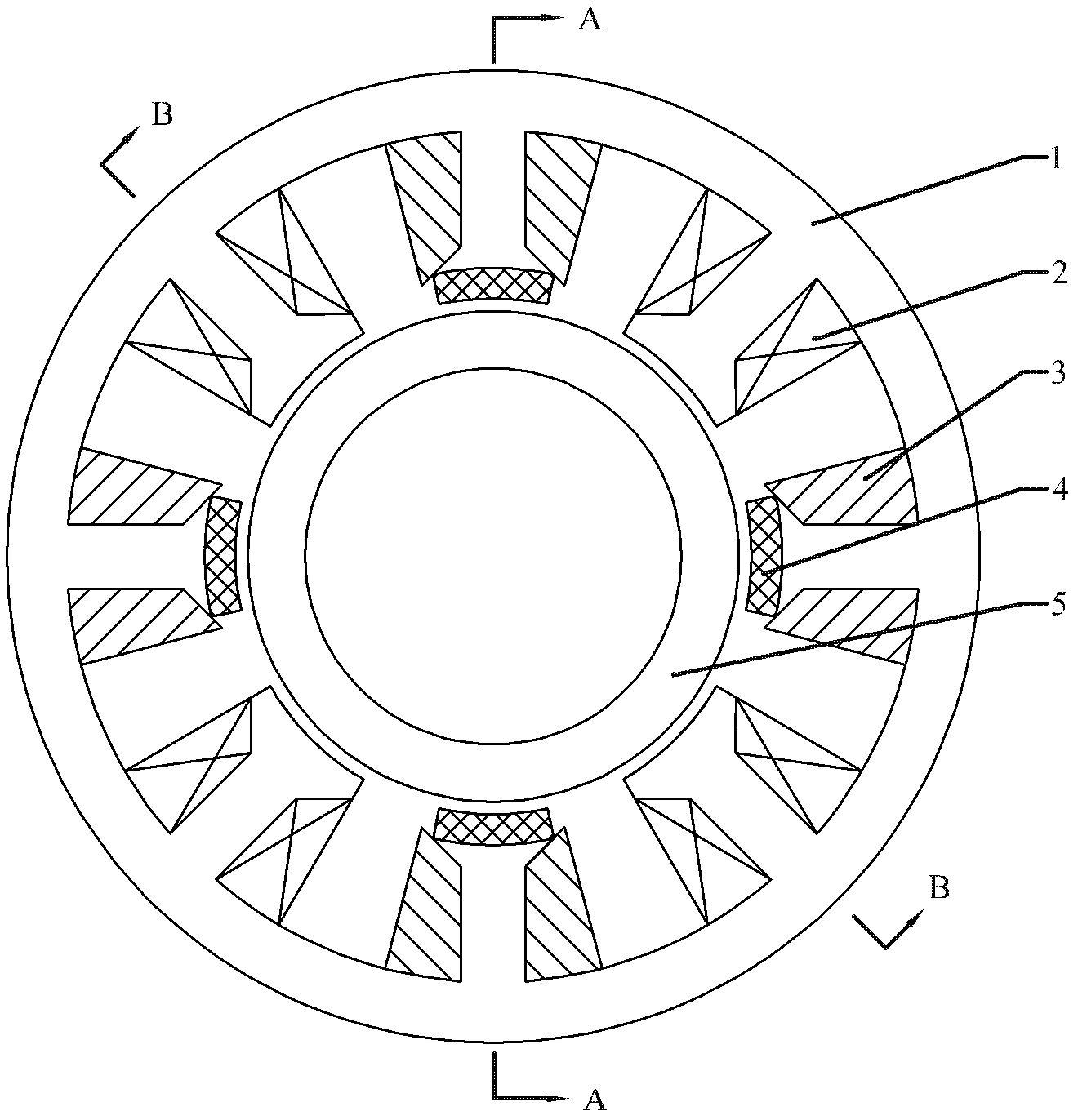 Mixed excitation shaft radial magnetic suspension bearing