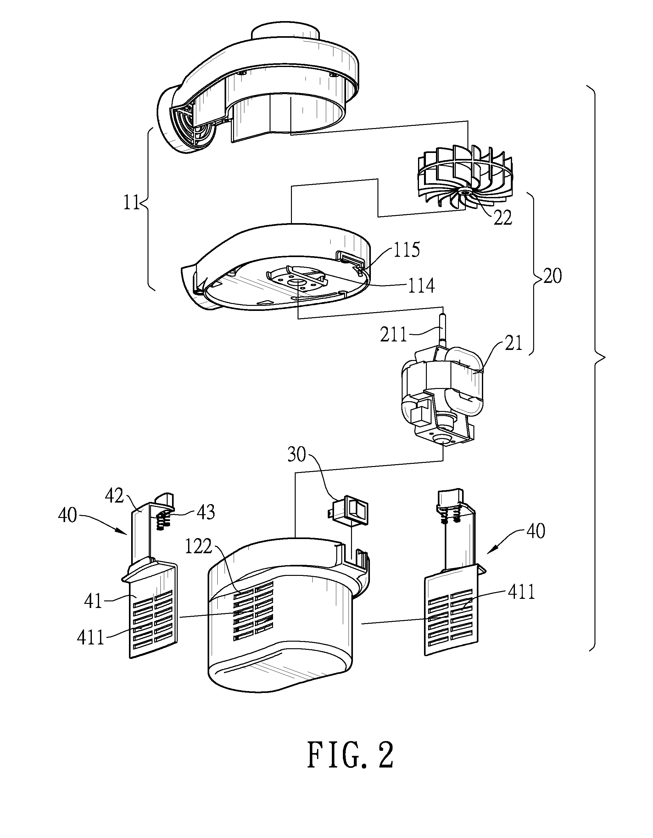 Air pump having an impeller with double-sided blades