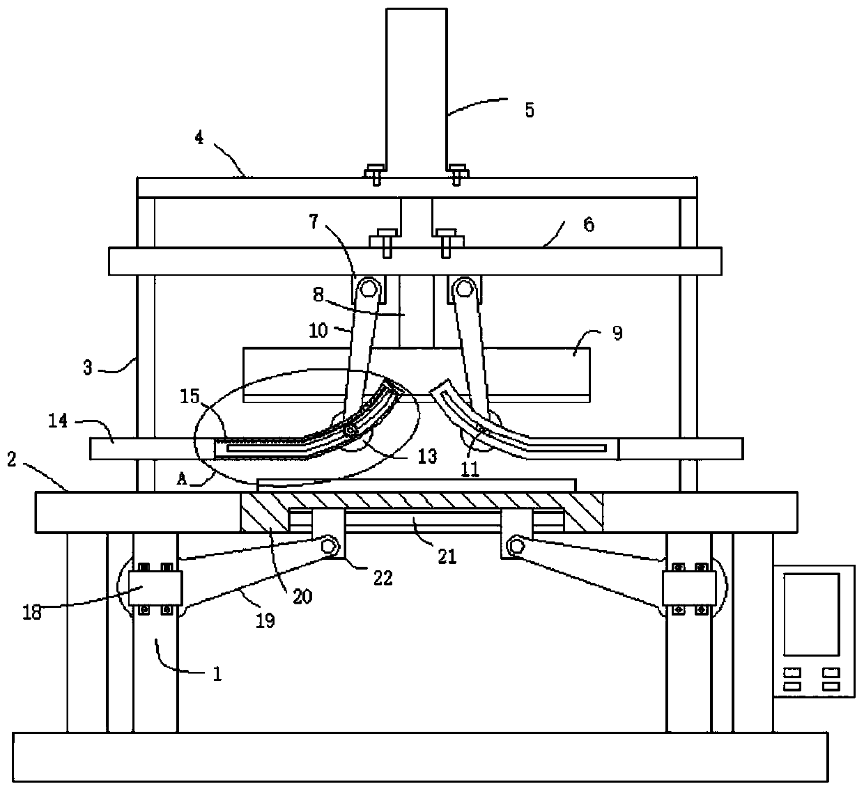 Leveling device used for fireproof coiled material cutting