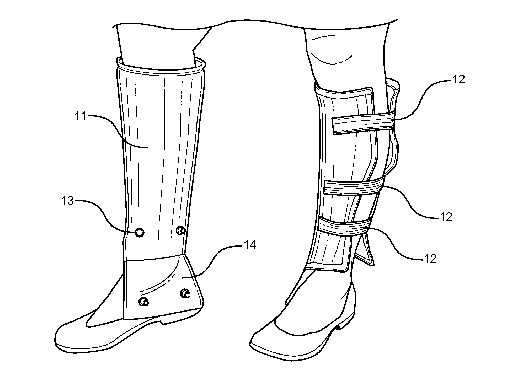 Calf and Ankle Thermal Protection Device for Motorcyclists