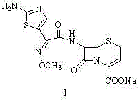 Ceftizoxime sodium preparation and refining method