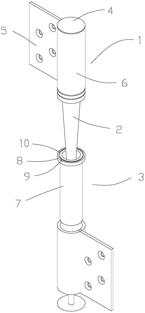 A heavy-duty conical hinge