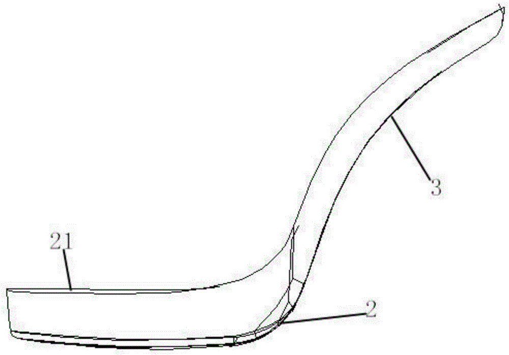 Sole structure of high-heeled shoe, high-heeled shoe and manufacturing method of high-heeled shoe