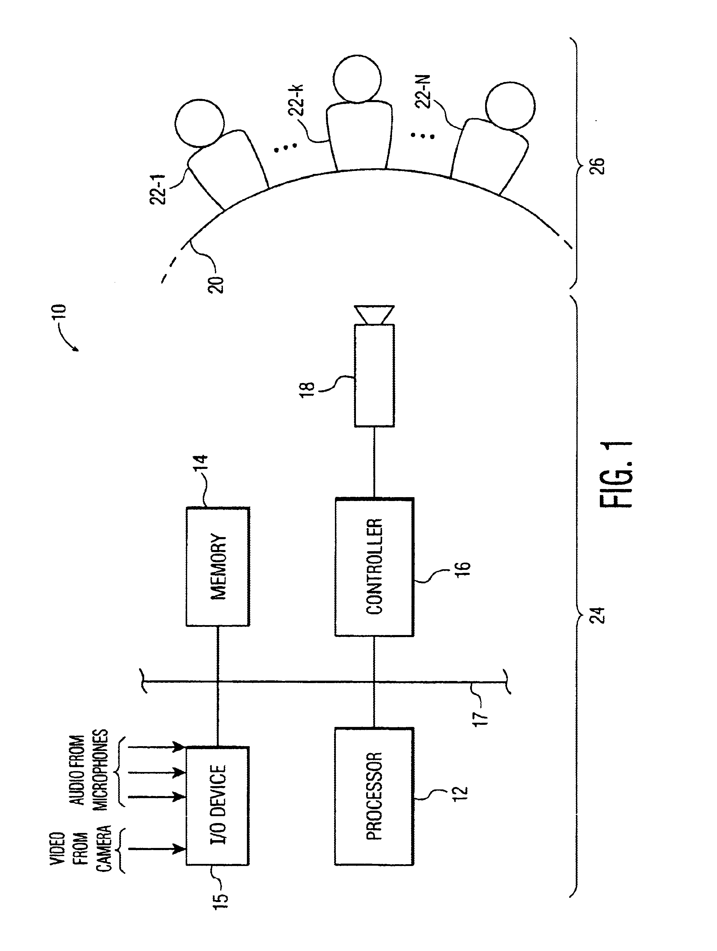 Method and apparatus for tracking moving objects using combined video and audio information in video conferencing and other applications