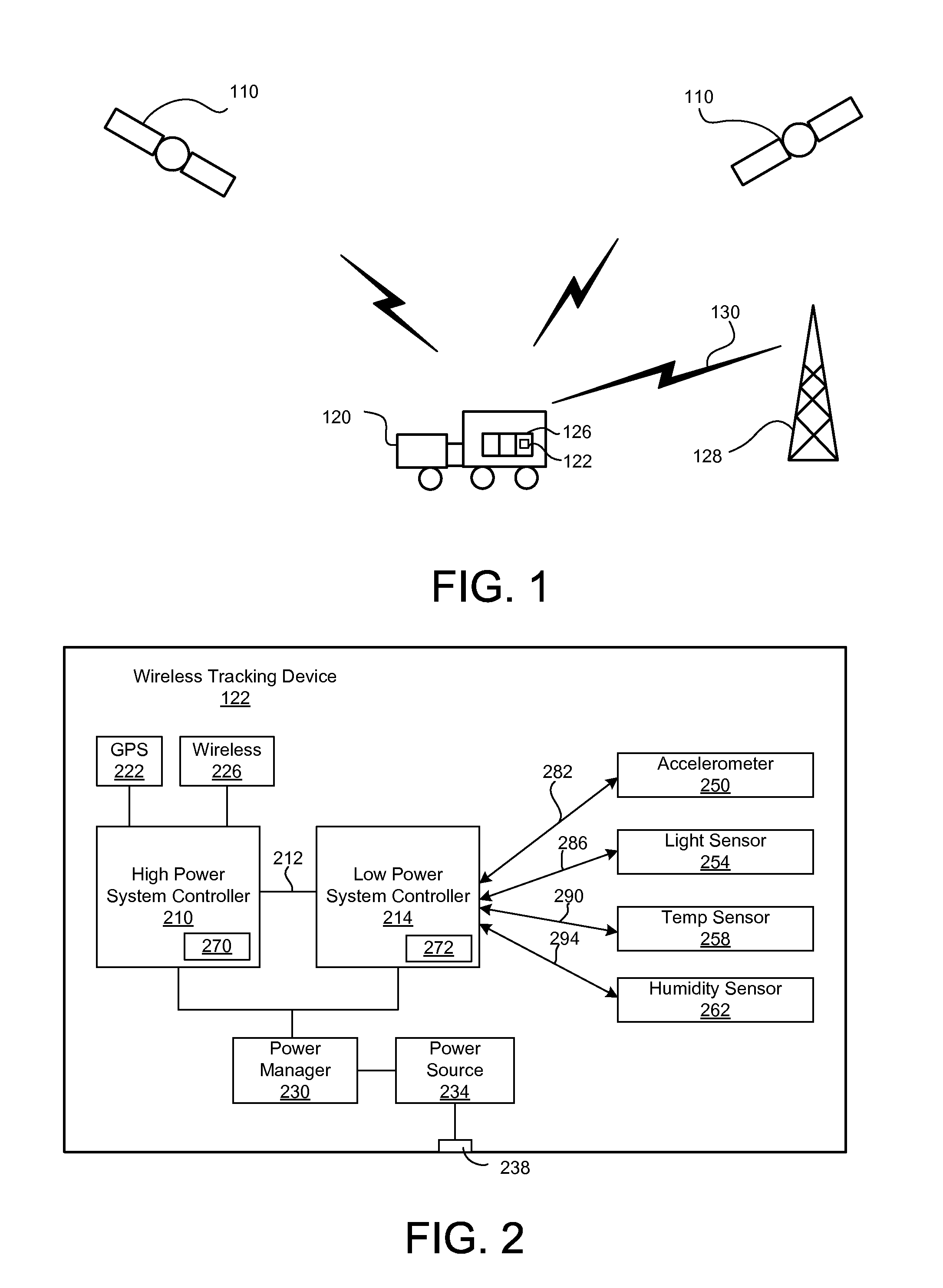 Power management in wireless tracking device operating with restricted power source