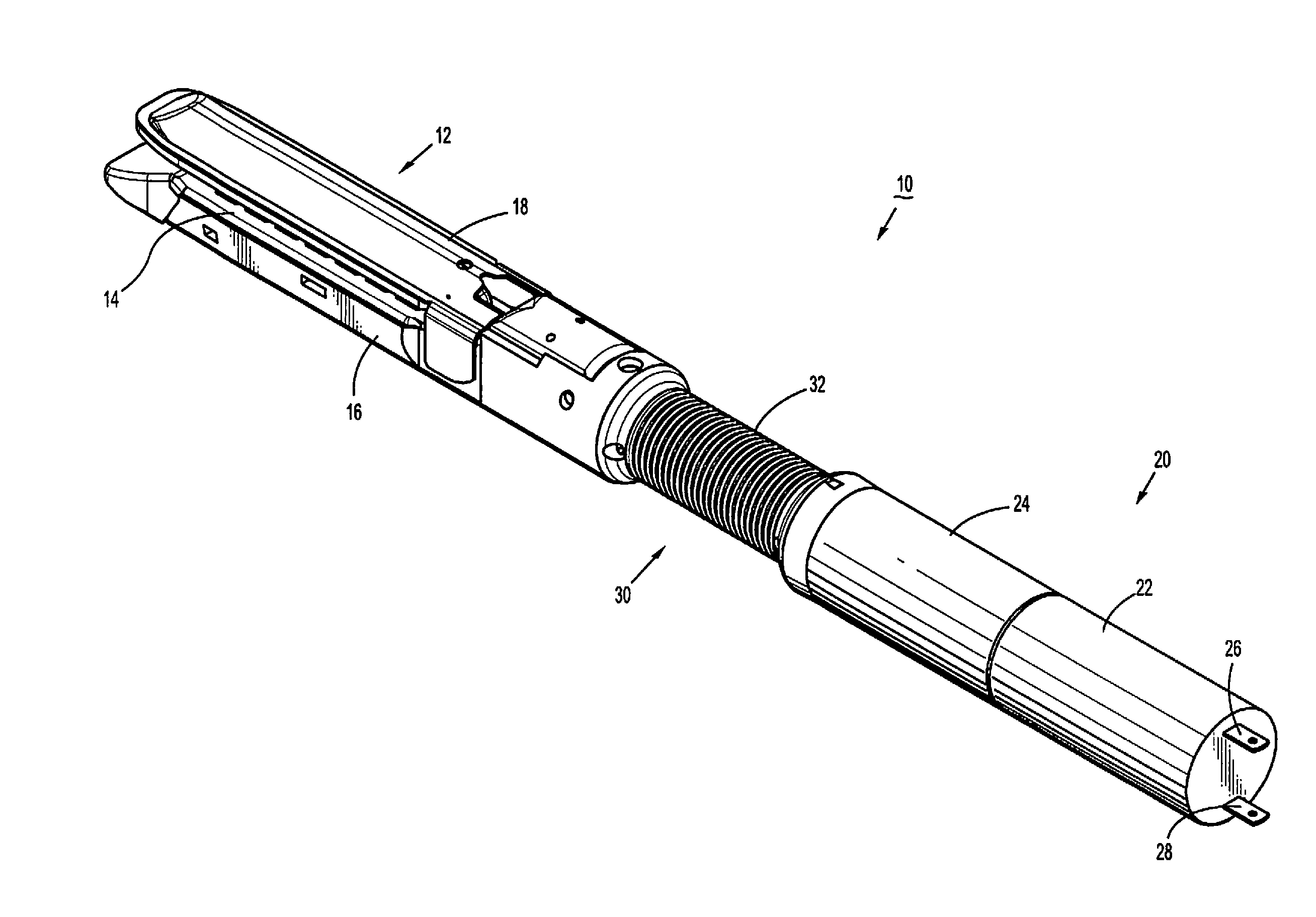 Flexible surgical stapler with motor in the head