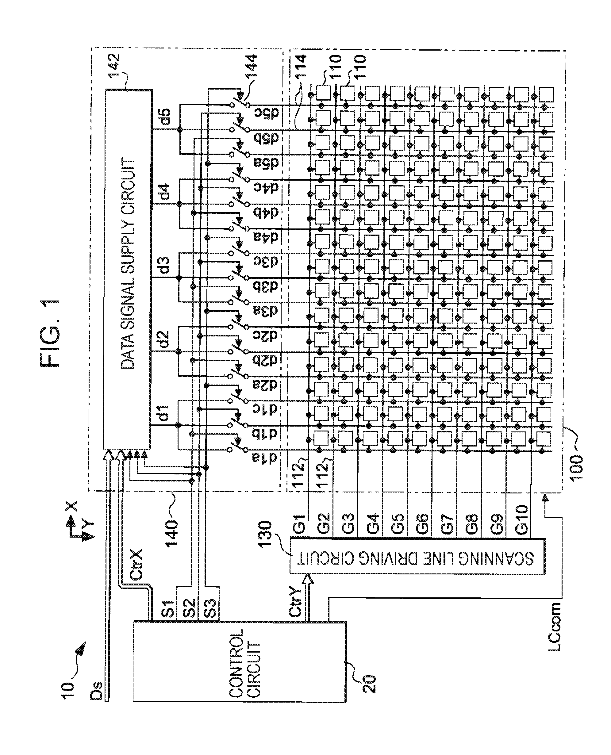 Electro-optical device, driving method therefor, and electronic apparatus