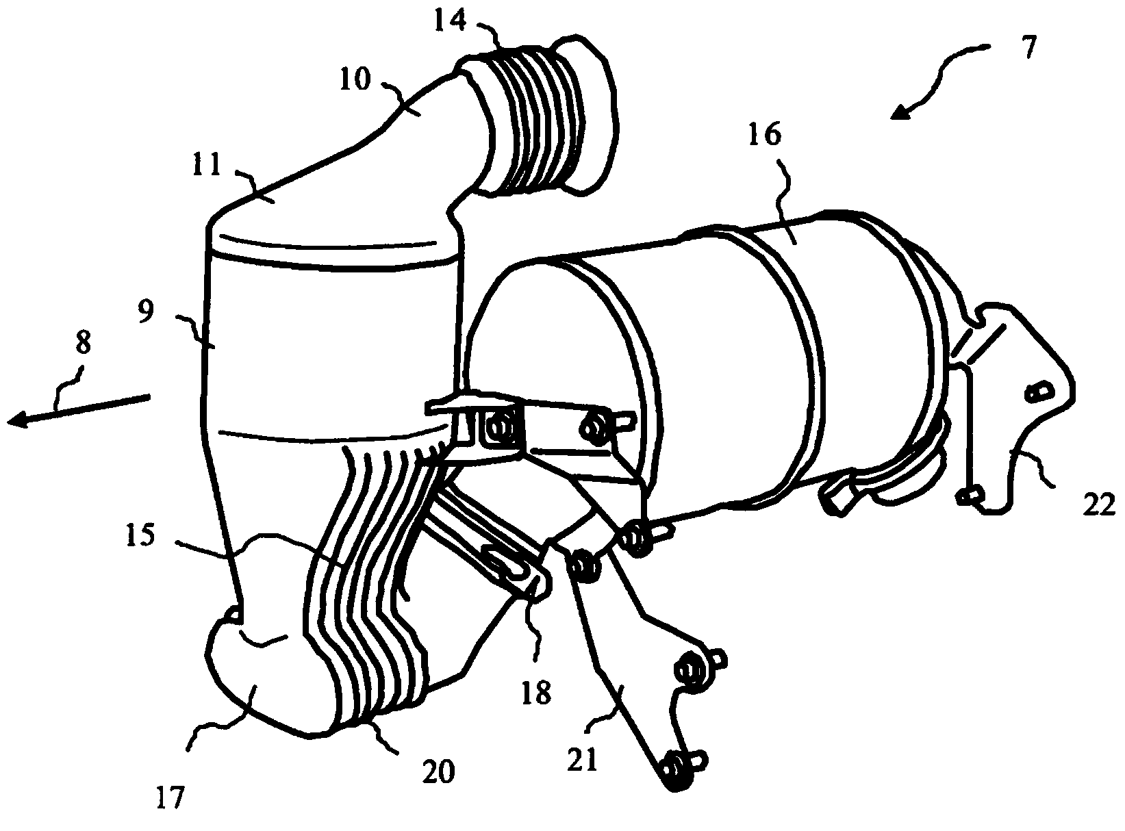 Crash-tolerant system arrangement in a motor-vehicle engine compartment