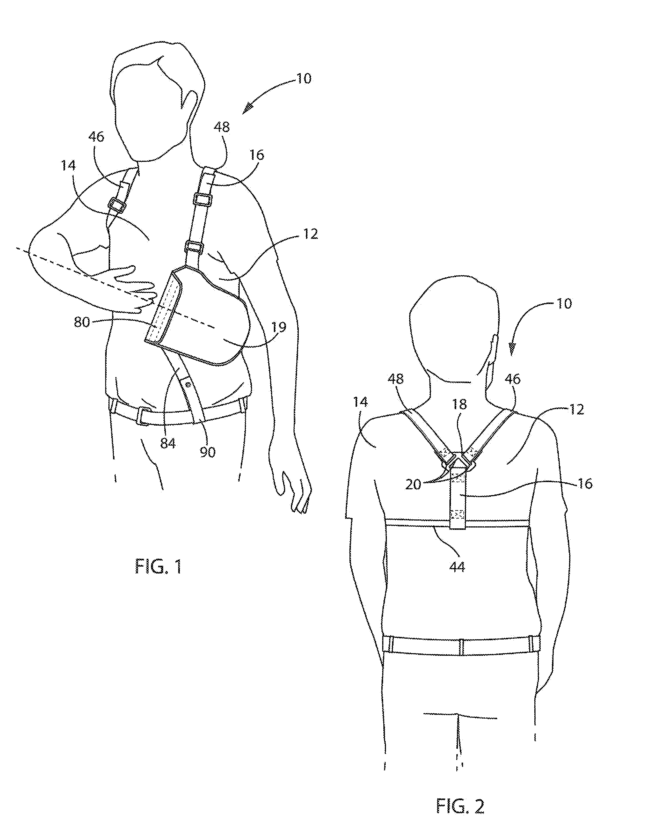 Shoulder pouch to secure documents