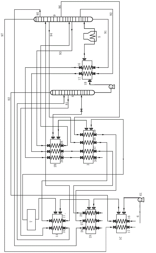 Heat exchange system and process of atmospheric and vacuum distillation unit