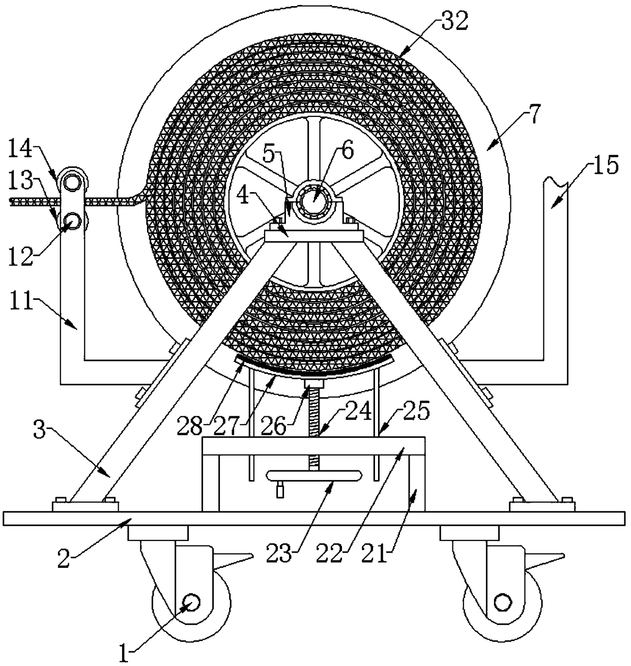 Placement rack for flexible graphite ground wires