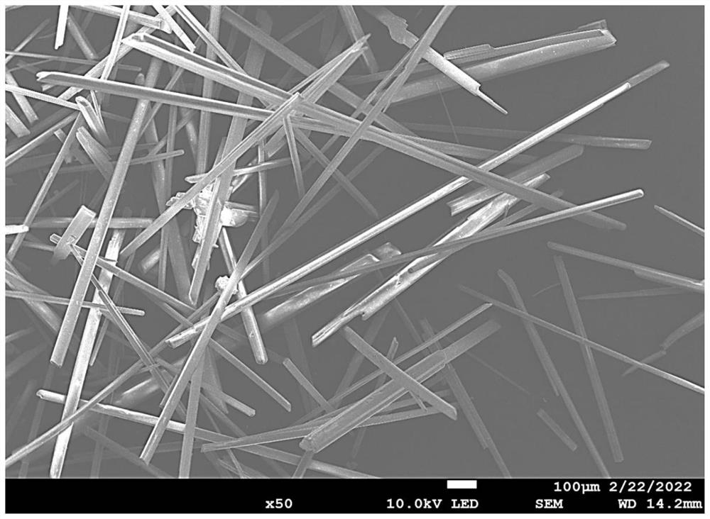 Alpha-calcium sulfate hemihydrate crystal whisker with high length-diameter ratio as well as preparation method and application of alpha-calcium sulfate hemihydrate crystal whisker