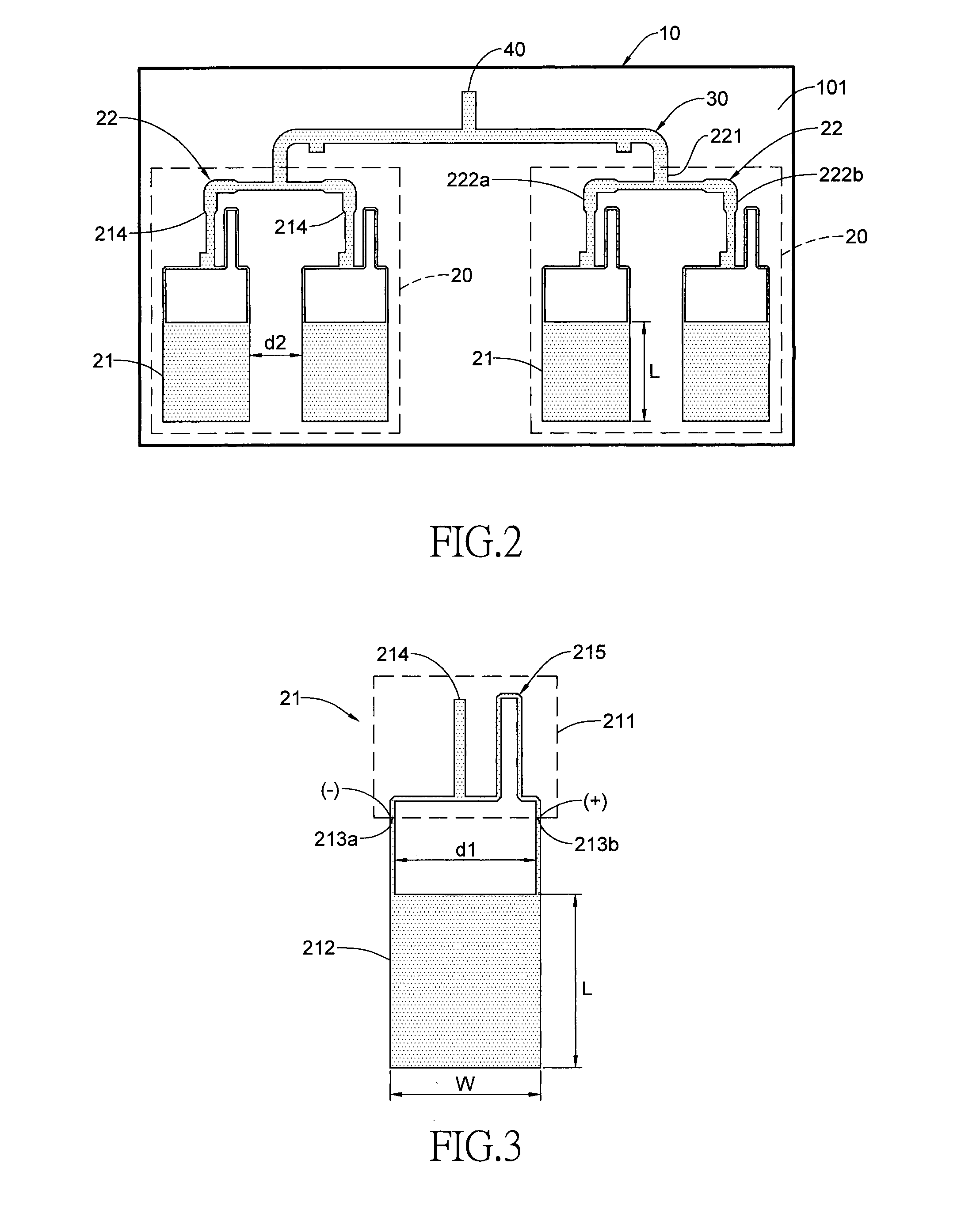 Two-dimensional antenna array, one-dimensional antenna array and single differential feeding antenna