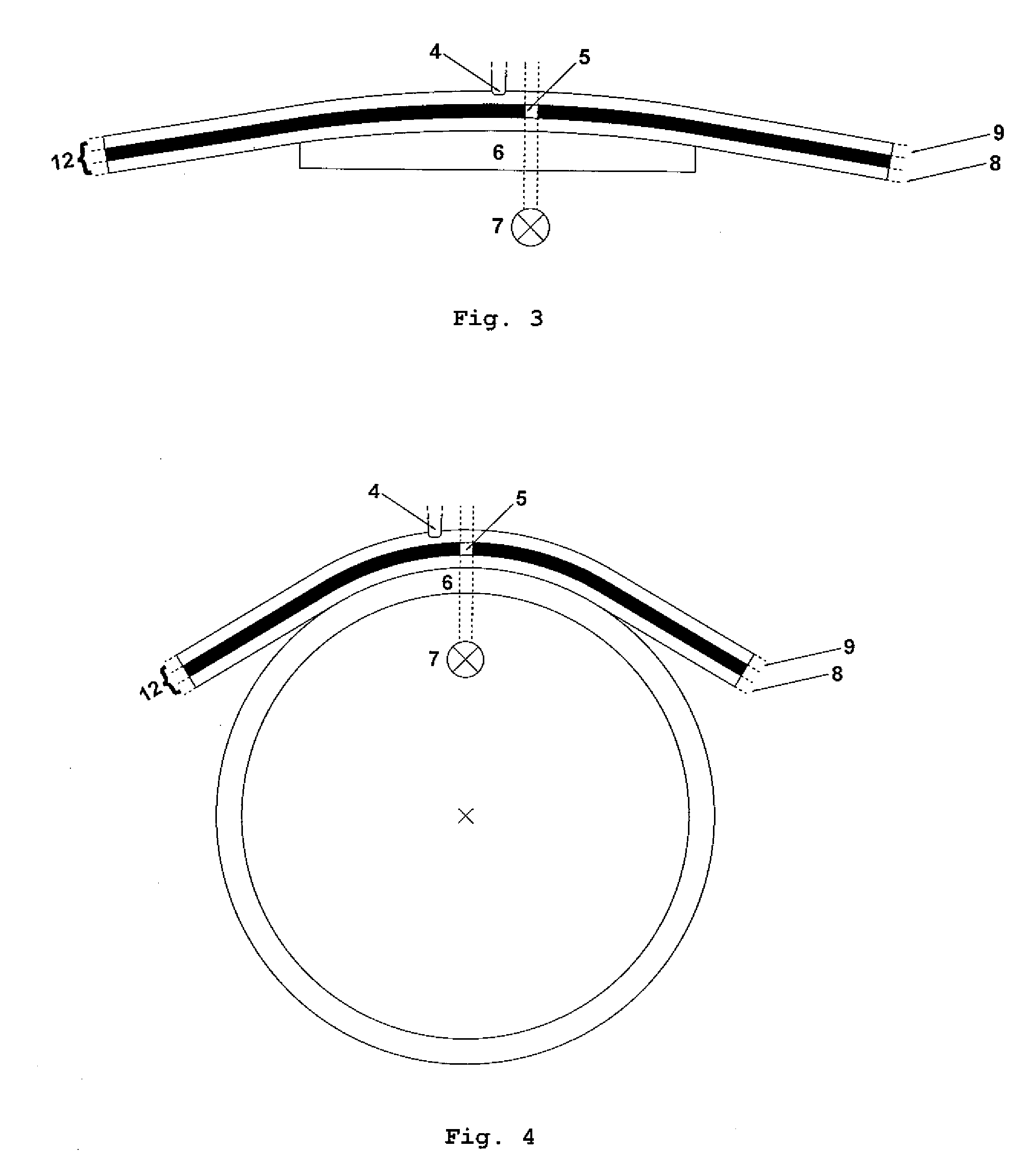 Method and apparatus for laser beam processing of an element with total transmission for light of a t least 10-5