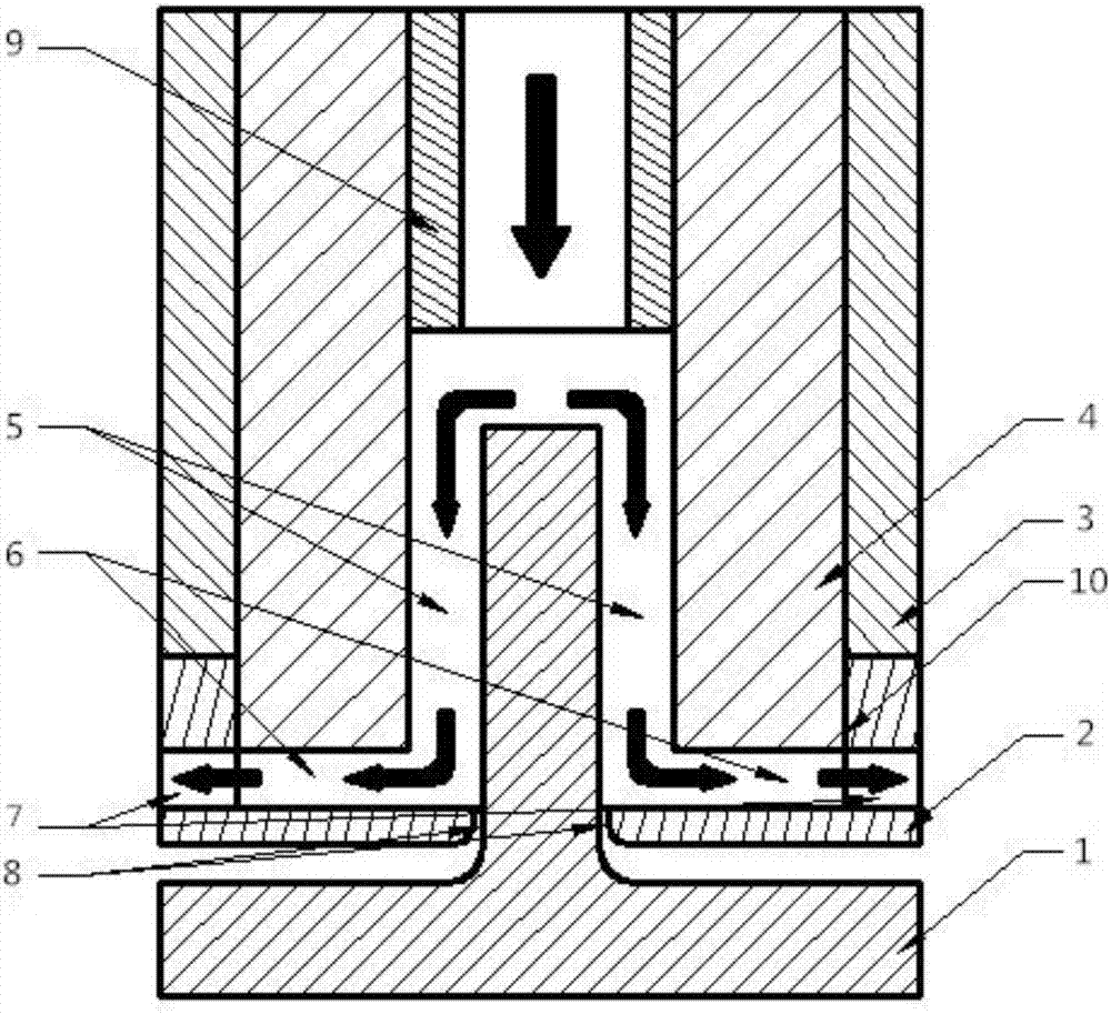 Gas insulation protection jacking electrolytic machining cathode system and machining method