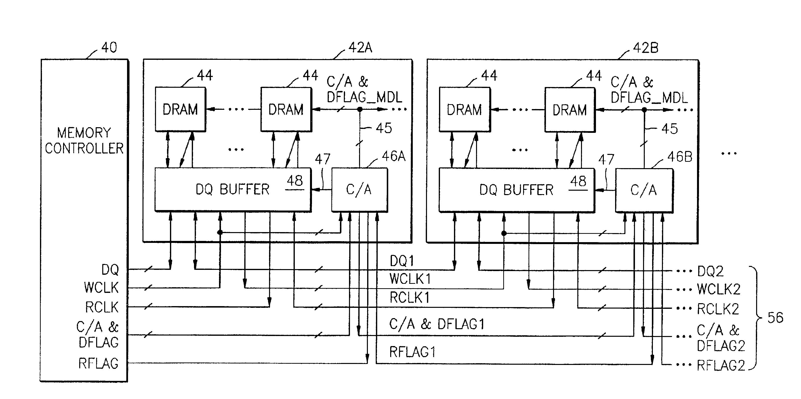 Memory system having point-to-point bus configuration