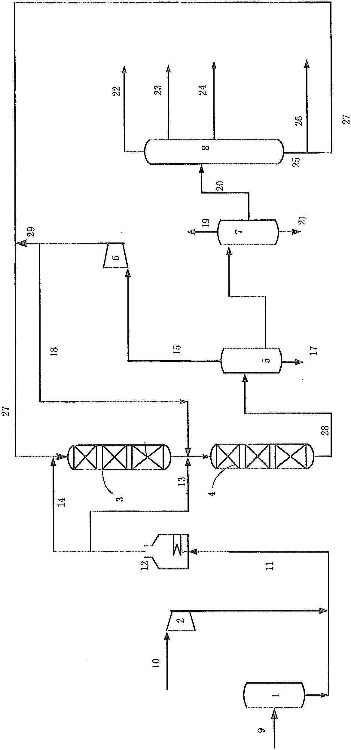 Co-current flow hydrocracking method for increasing production of middle distillates