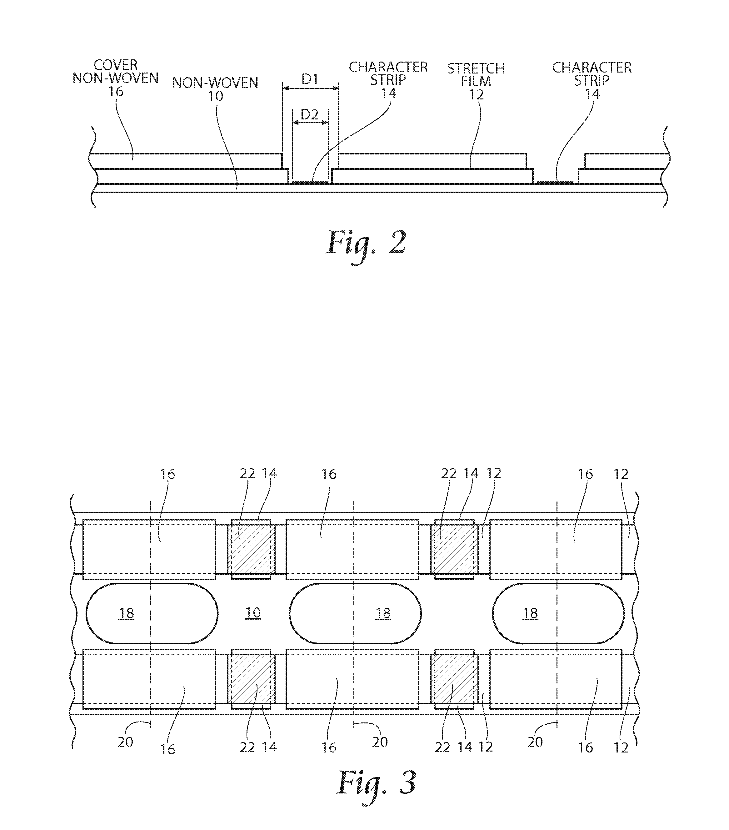 Method for producing absorbent article with stretch film side panel and application of intermittent discrete components of an absorbent article