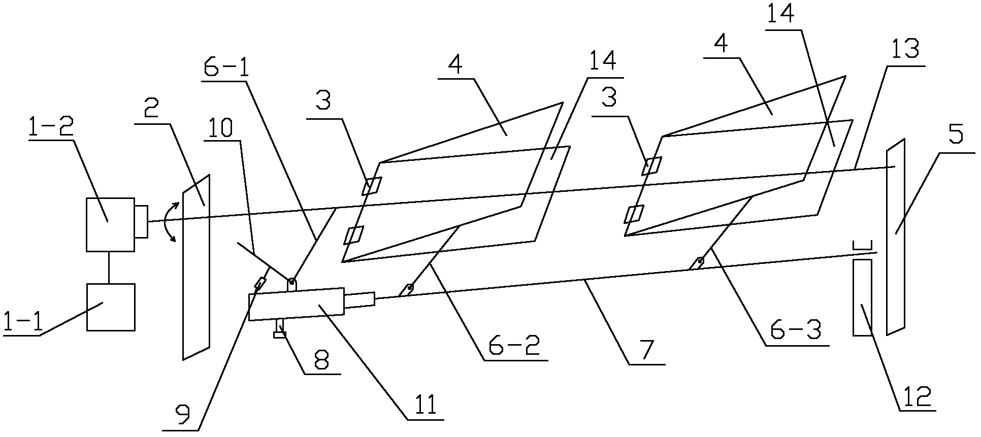 Solar dual-axial following mechanism