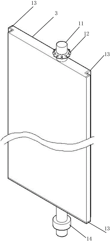 Water-blocking trash rack brake pad of pump station and manufacturing, constructing and using method thereof