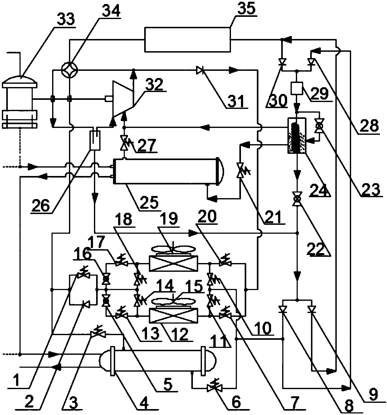 Double-source commercial air conditioner and working method thereof