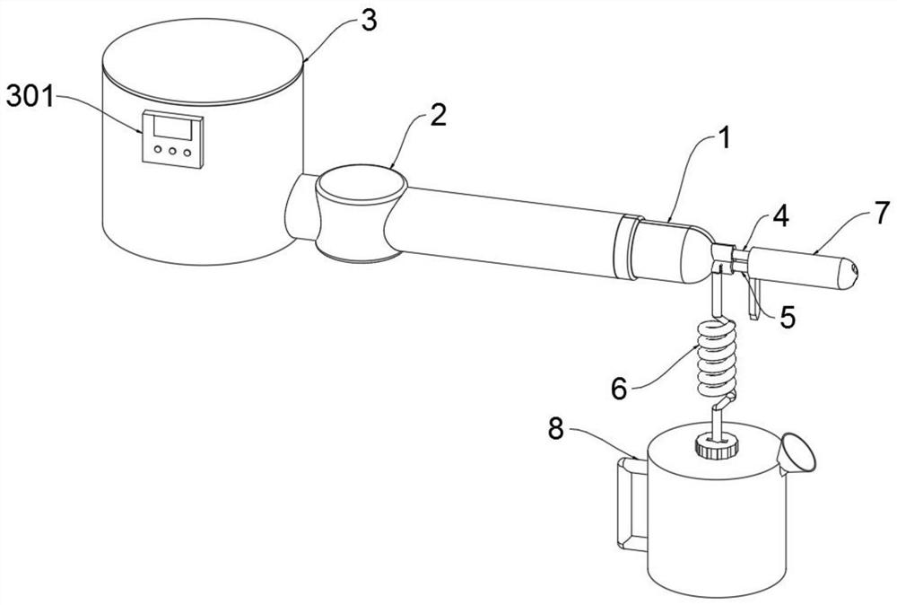 Douching device for the bottom of private parts for obstetrical and gynecological operations