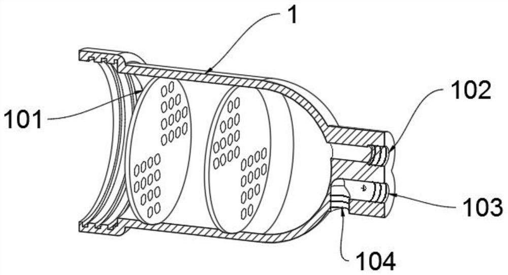 Douching device for the bottom of private parts for obstetrical and gynecological operations