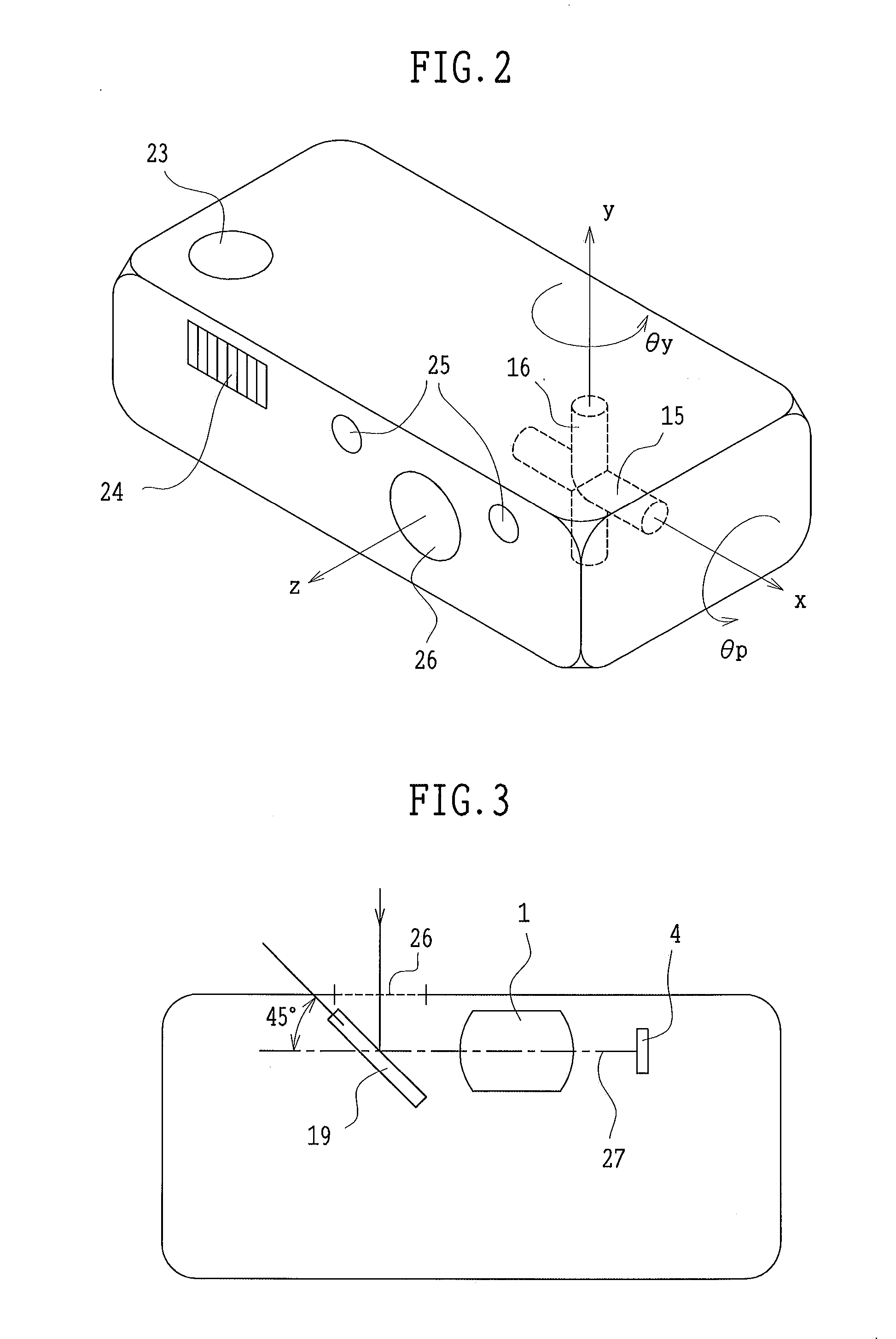 Shake compensating device for optical devices