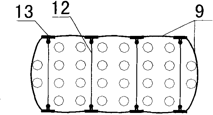 Hollow floor system filled with an air-filling bag and construction method thereof