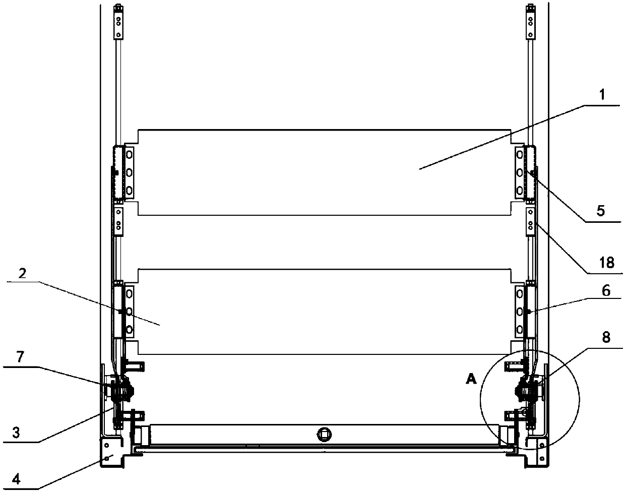 Switch cabinet valve opening and closing device