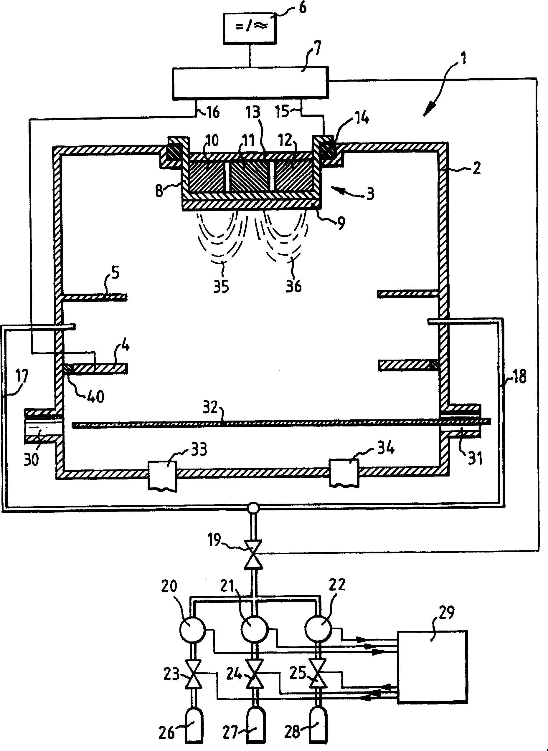 Equipment for reacting sputtering