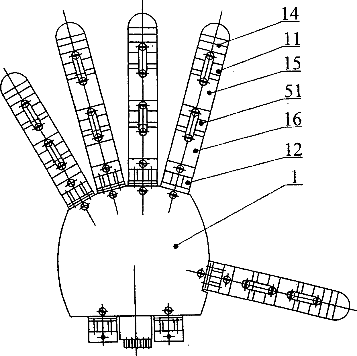 Robot pneumatic shillful hand