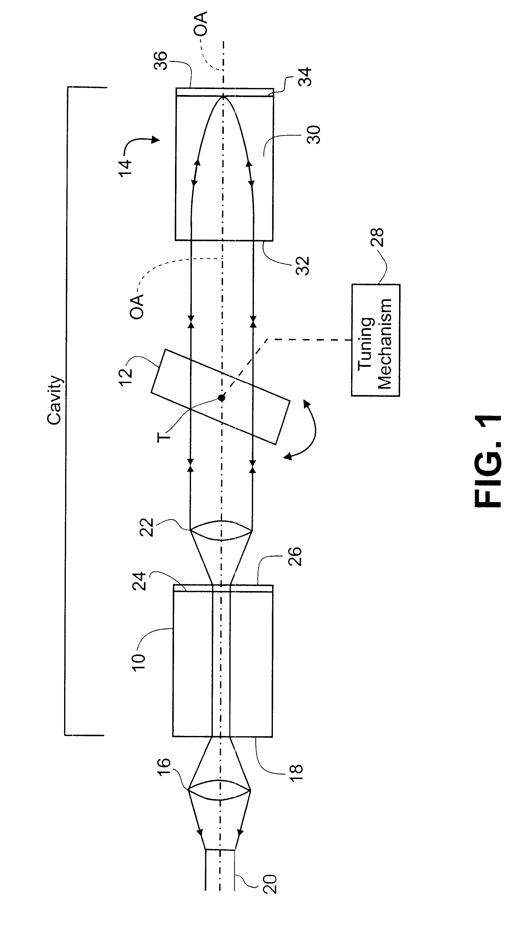 External cavity laser using angle-tuned filter and method of making same