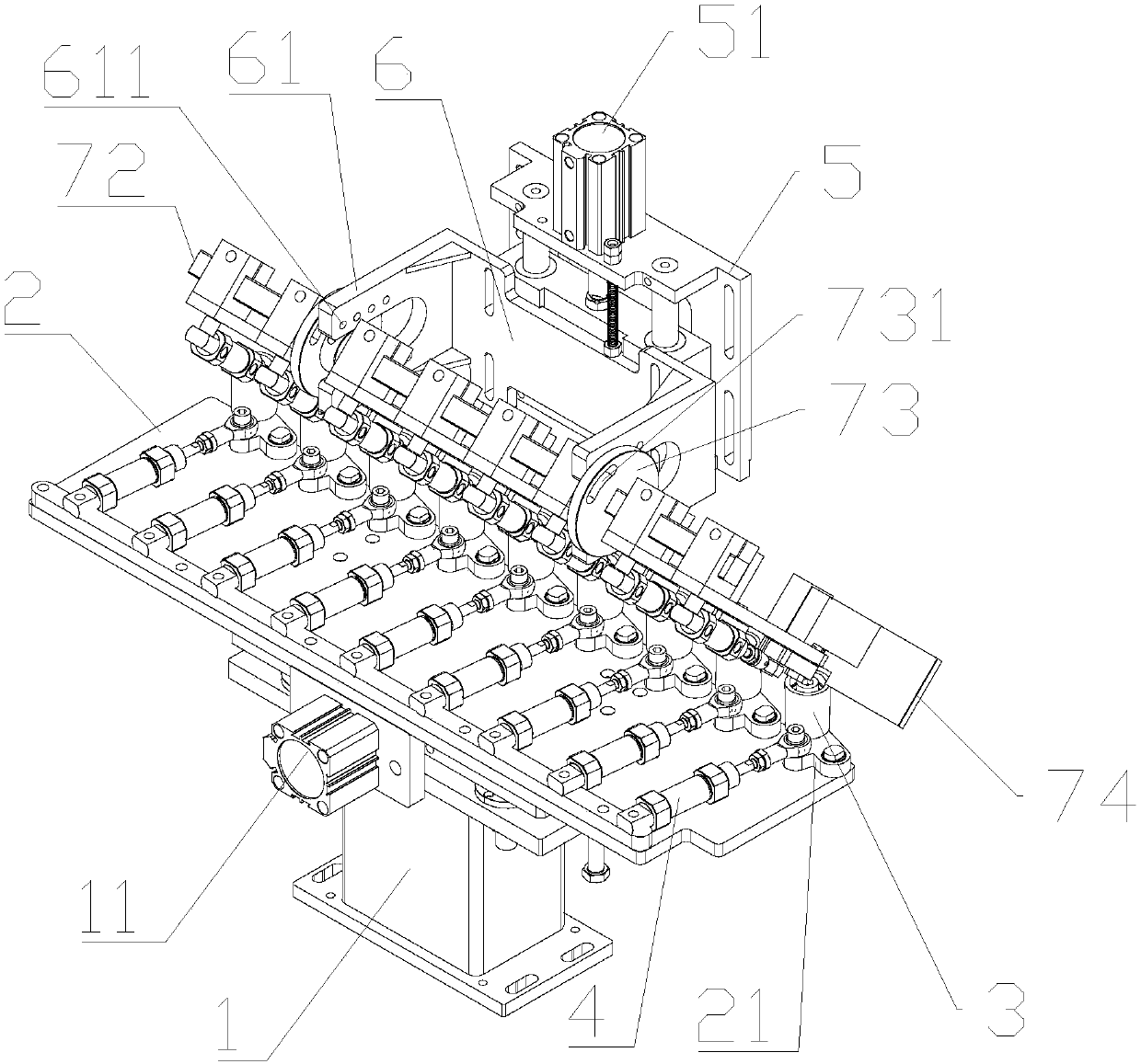 Pressing sticking structure of edge bonding machine