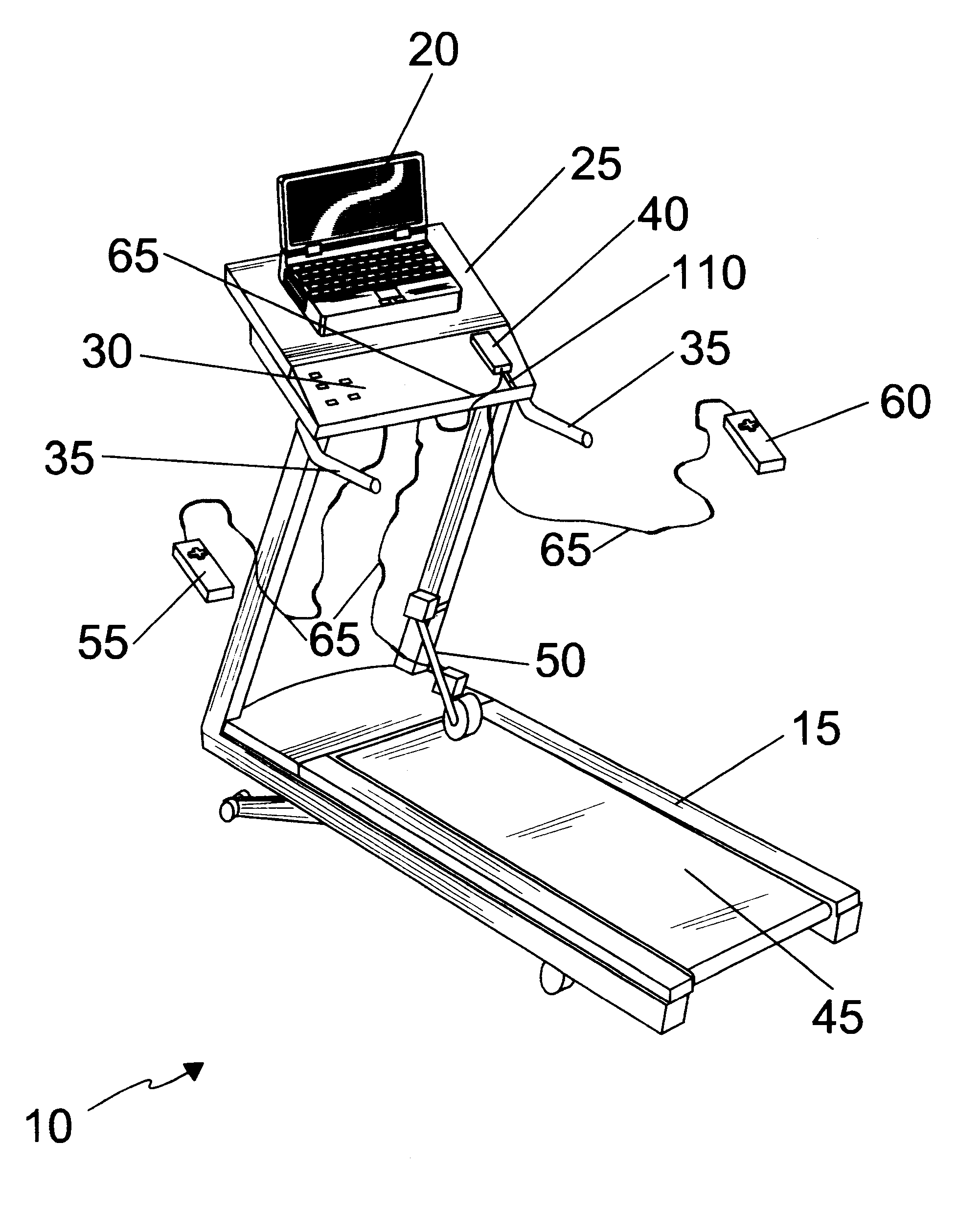 Computer interface with remote communication apparatus for an exercise machine