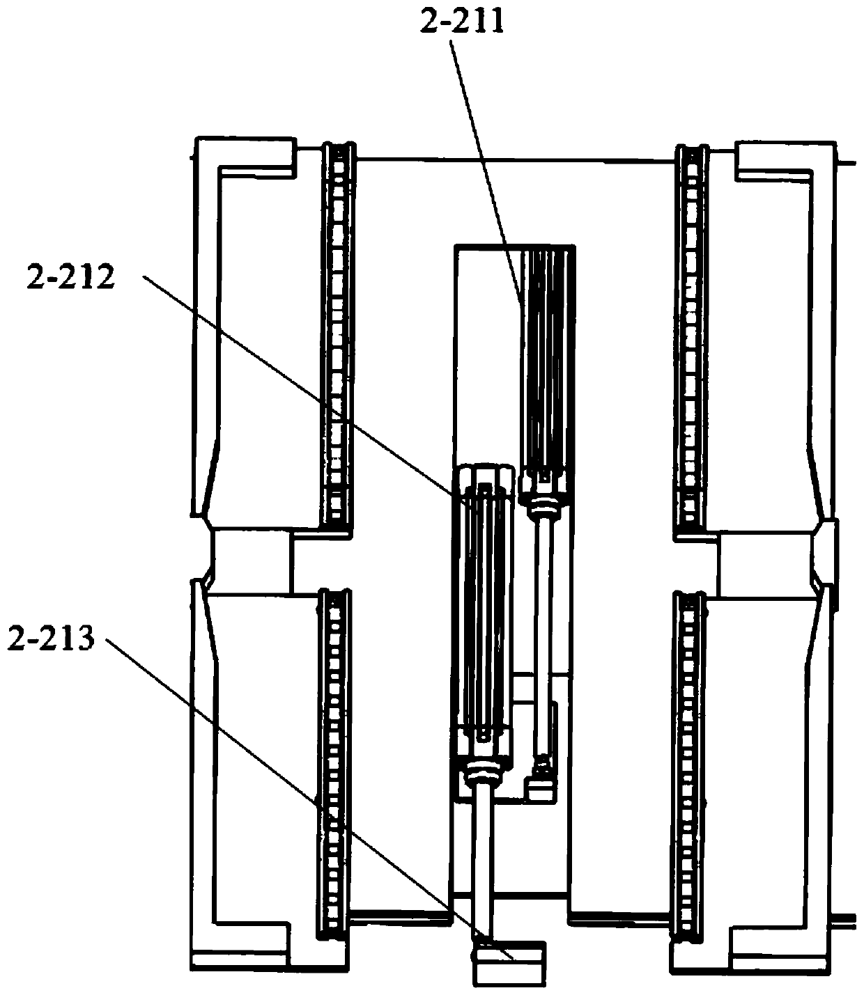 Automatic feeding and discharging device for perforating bullet assembling