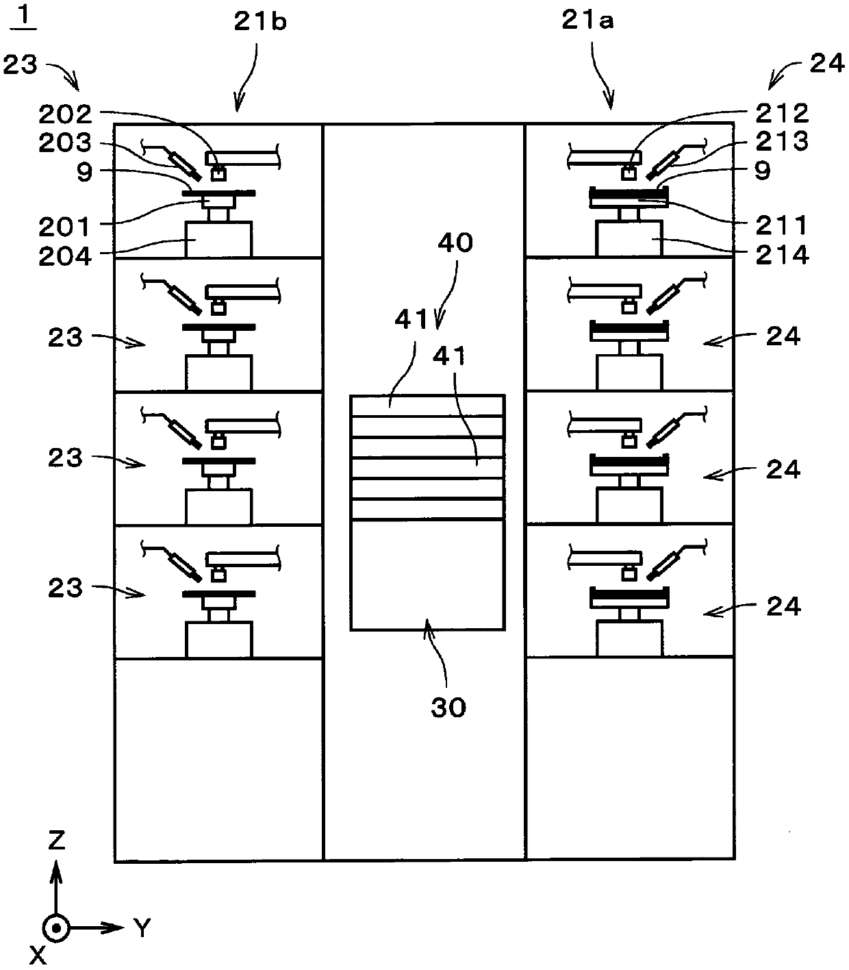 Substrate inverting device, substrate processing apparatus, and substrate catch-and-hold device